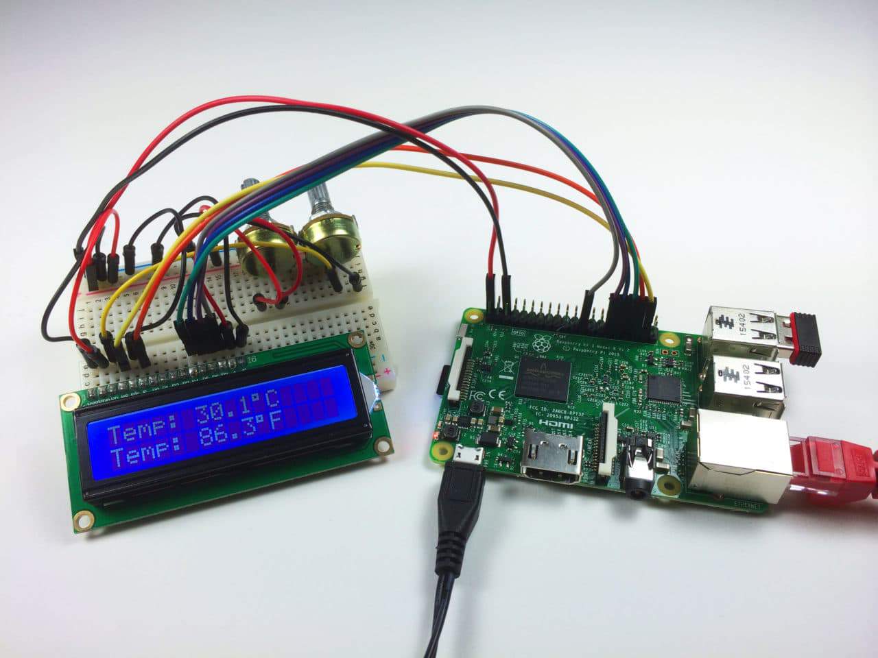 Raspberry Pi LCD Set Up and Programming in C With WiringPi - Temperature Sensor Output to LCD