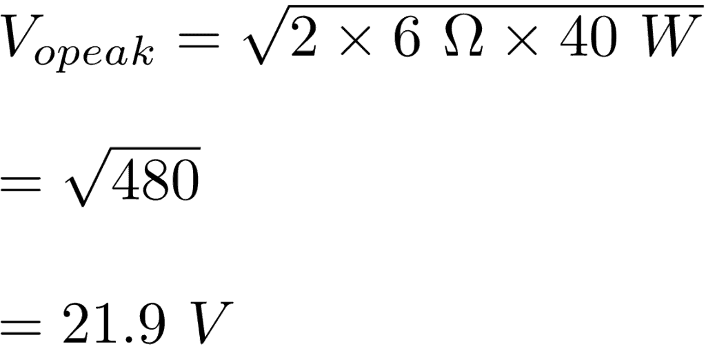 Formula for Peak Output Voltage of an Amplifier Solved.png