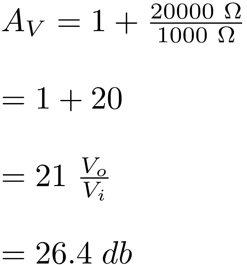 Formula to calculate gain from resistance of gain setting resistor