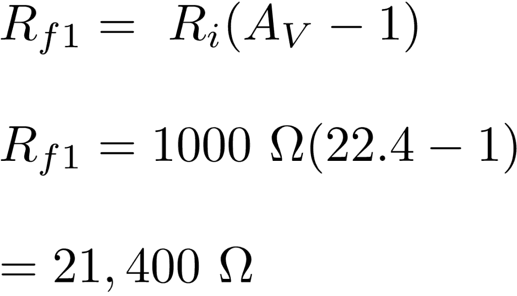 Formula to calculate resistance of gain setting resistor