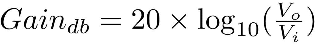 Formula to convert voltage gain to decibels