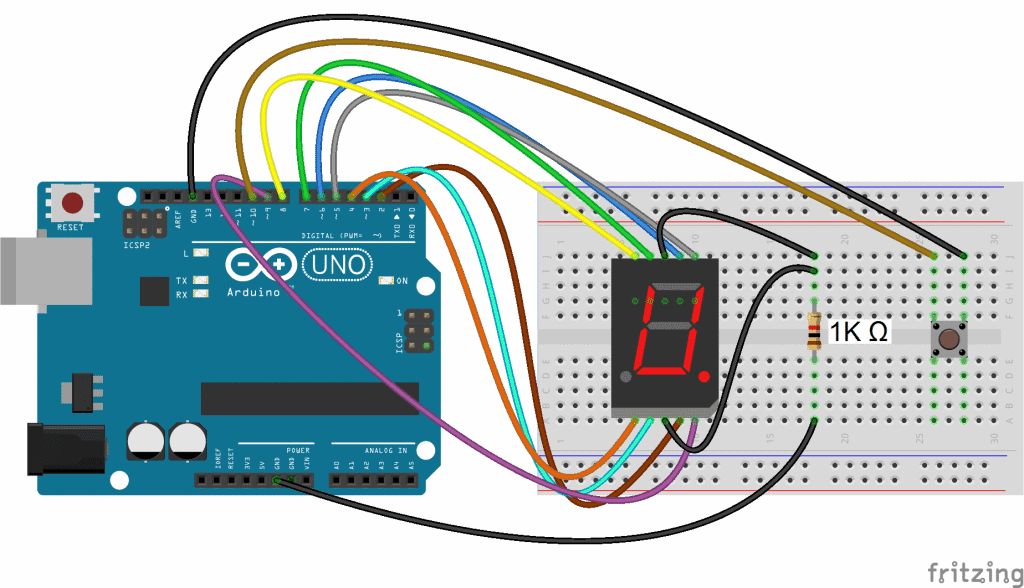 Arduino 7-Segment Display - Rolling Dice