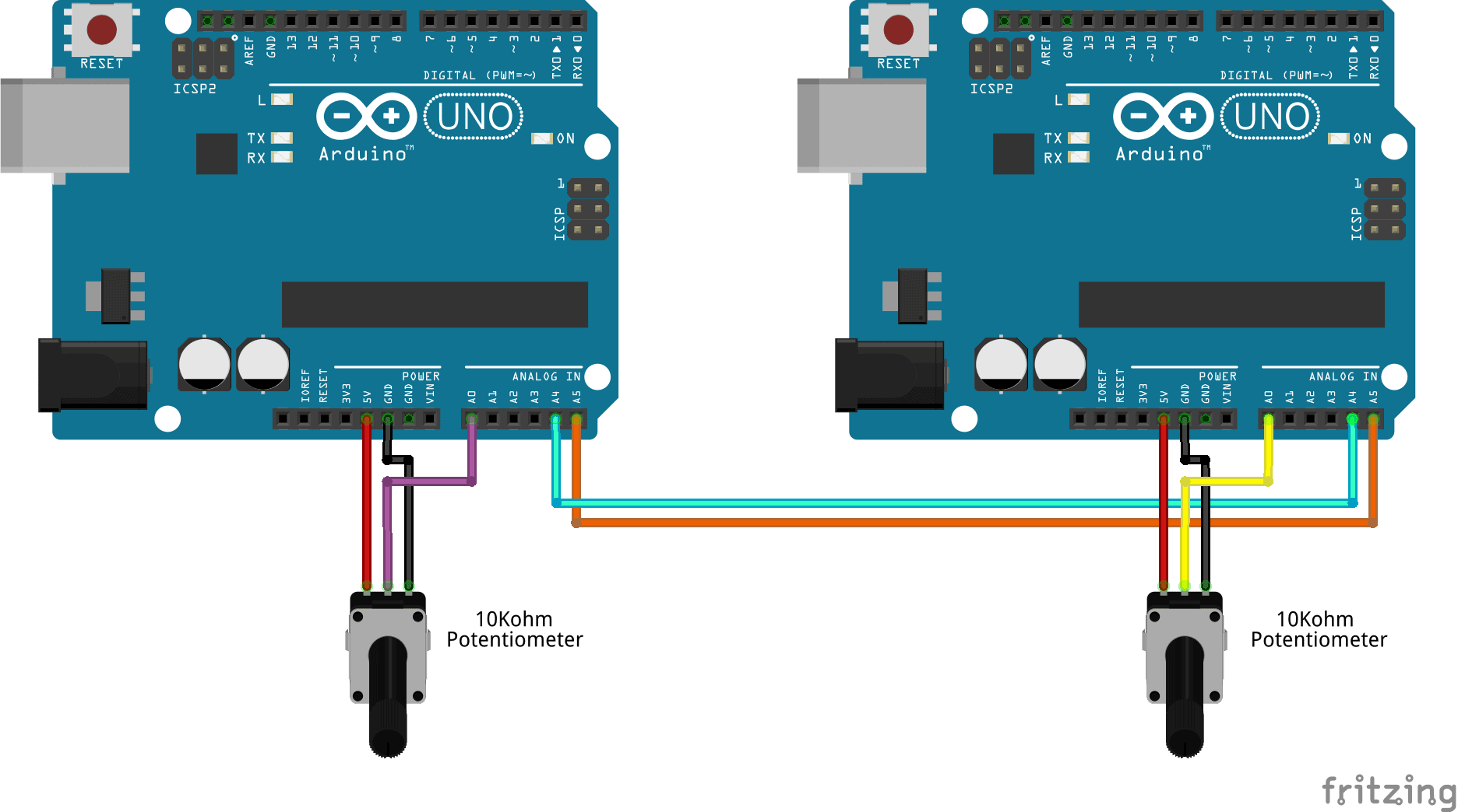 How to Set Up I2C Communication for Arduino - Connection Diagram