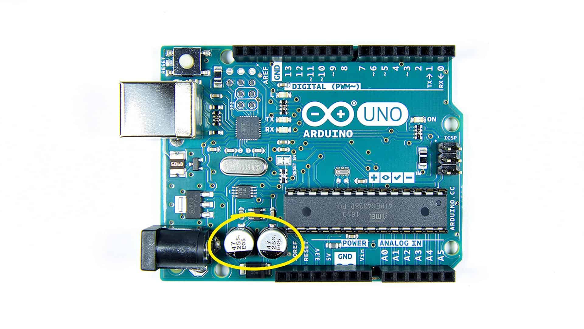 Arduino Power Supply Decoupling Capacitors