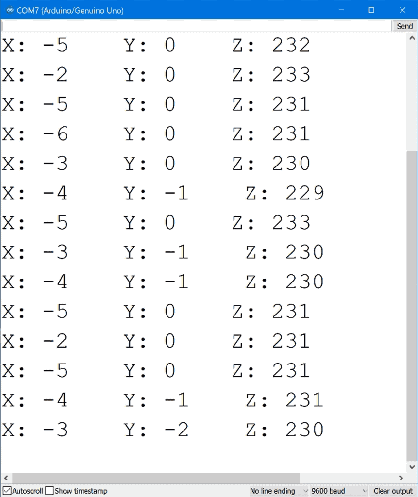 ADXL345 Accelerometer Raw Output on Arudino Serial Monitor.png