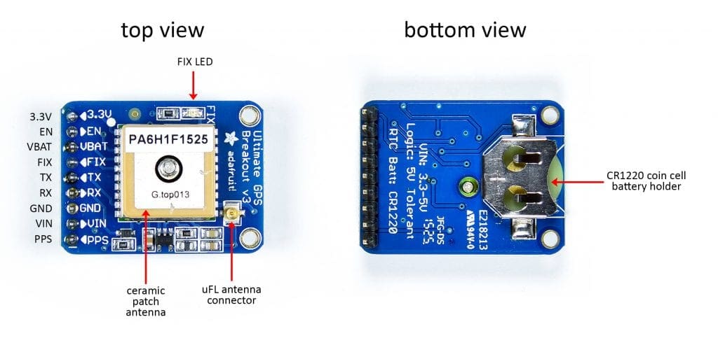 Adafruit Ultimate GPS Module V3 Pin Diagram