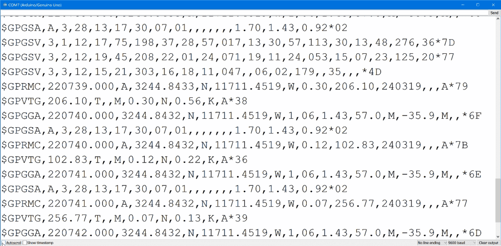 Arduino GPS Sensor NMEA Sentences Output on Serial Monitor.png