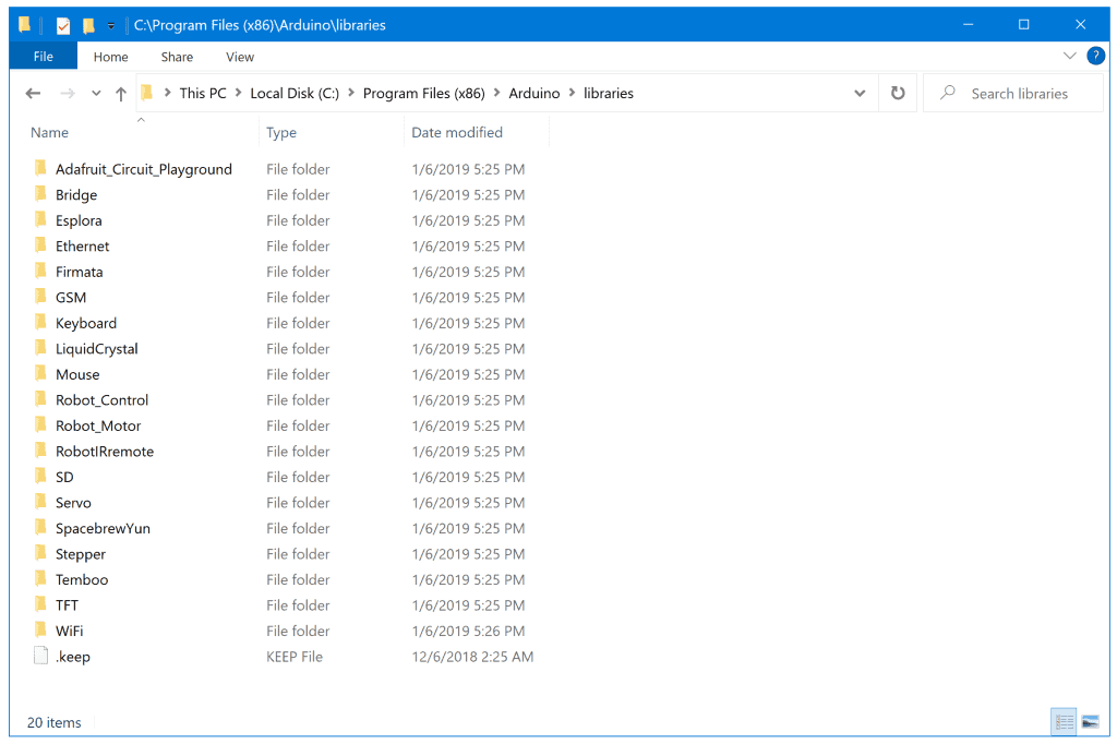 Arduino Libraries Folder