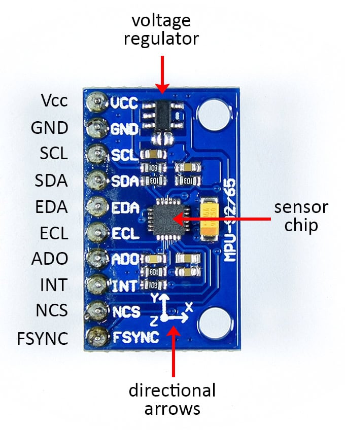 MPU-9250 9-Axis Sensor Pin Diagram