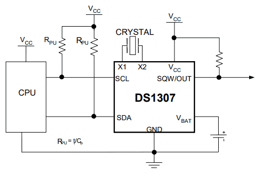 What are Real-Time Clocks? - DS1307 Operating Circuit