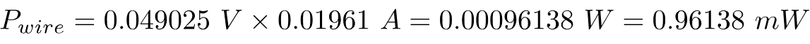 Formula for power loss in a wire