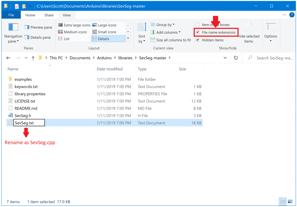 Installing Arduino Library Source Code from a Source File