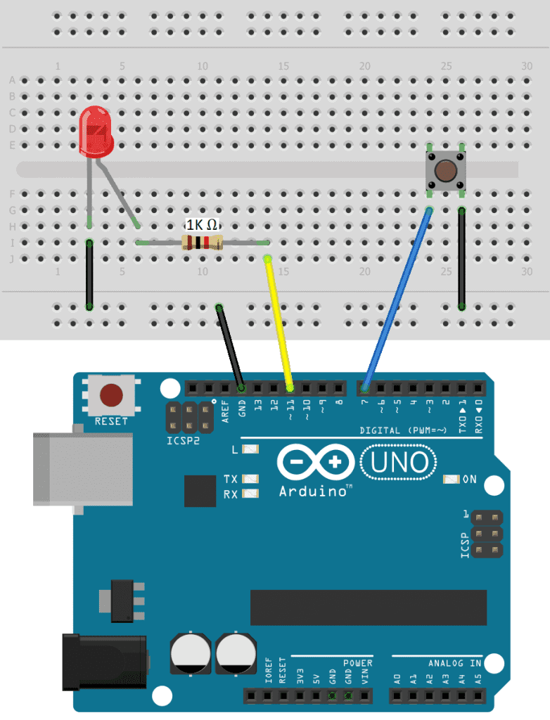 LED Push Button With Internal Pull Up Resistor WIRING DIAGRAM