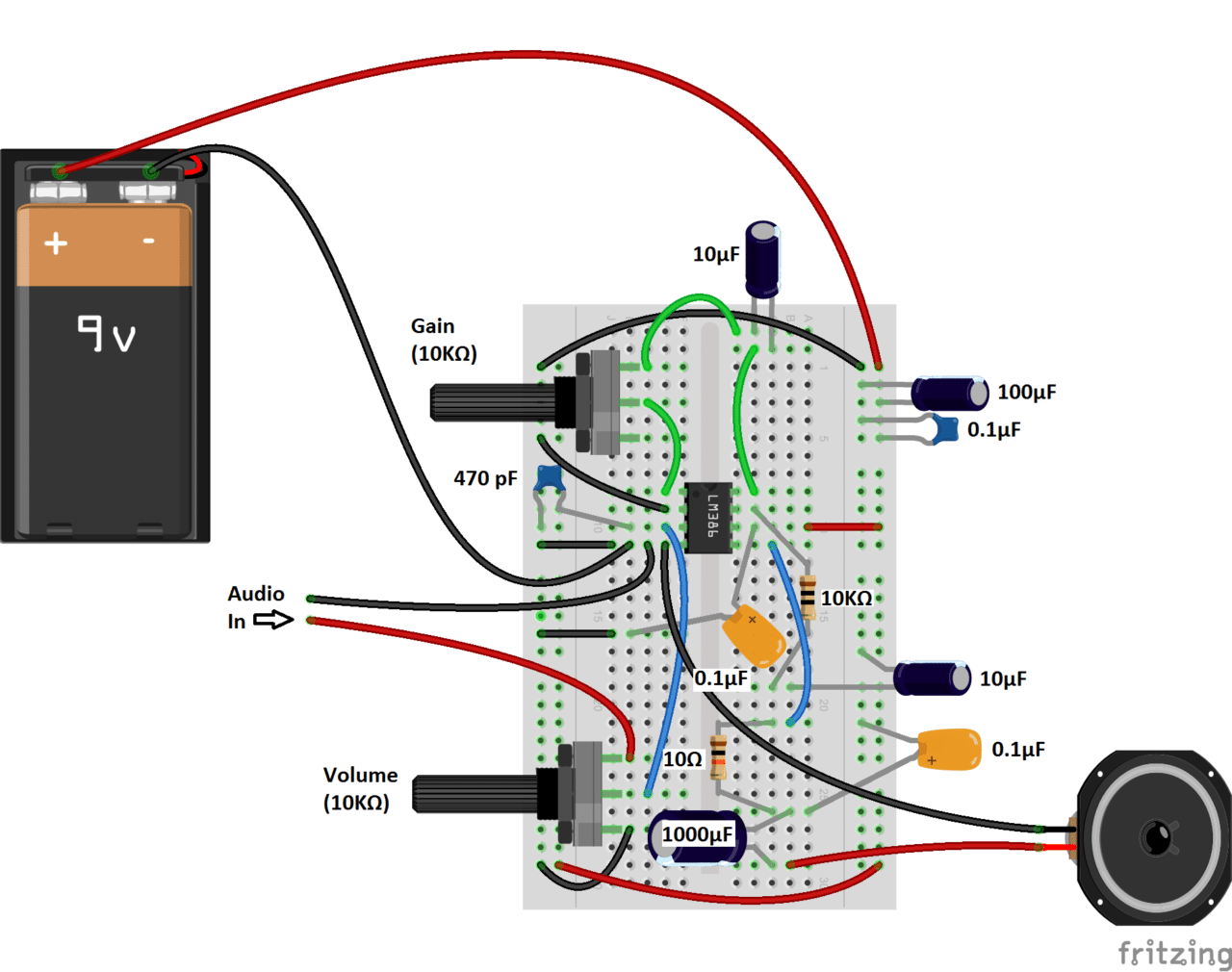 Lm386 Audio Amplifier Schematic