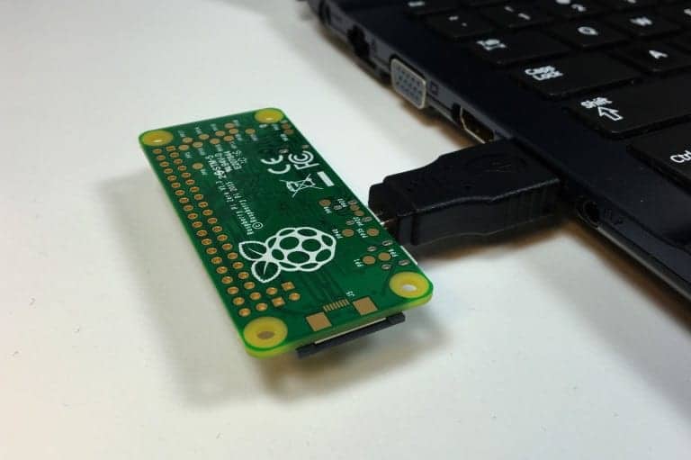 Raspberry Pi Zero Ethernet Gadget - Pi Zero Plugged Into Computer