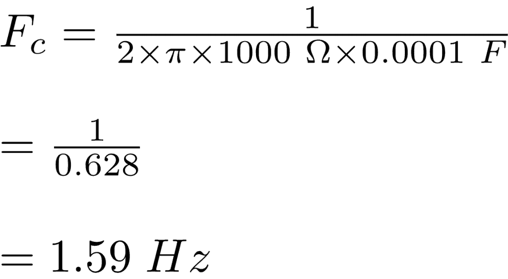 Formula for capacitance of high pass filter in feedback loop TDA2050 solved 