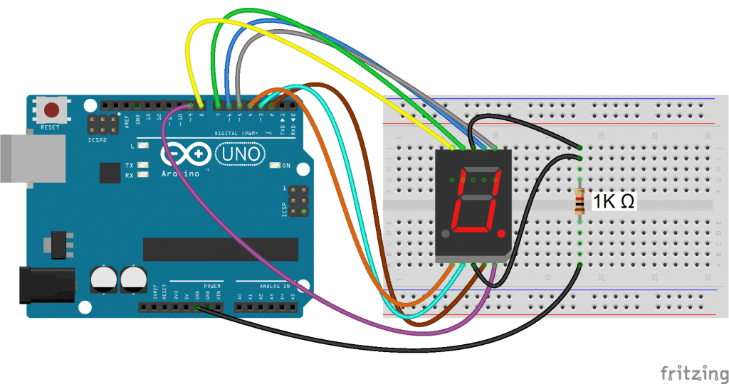 How To Set Up Seven Segment Displays On The Arduino Circuit Basics 4317