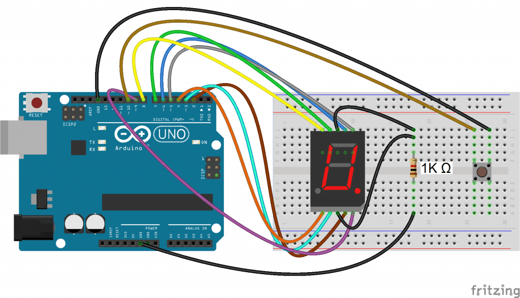 How to Set up Seven Segment Displays on the Arduino - Circuit Basics