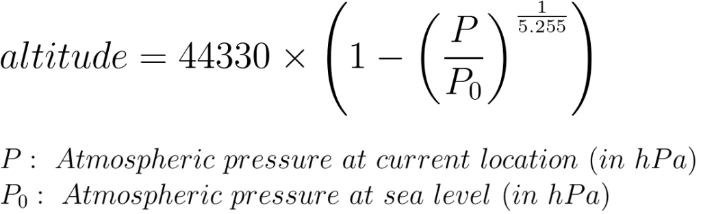 Arduino BMP180 Tutorial - International Barometric Formula