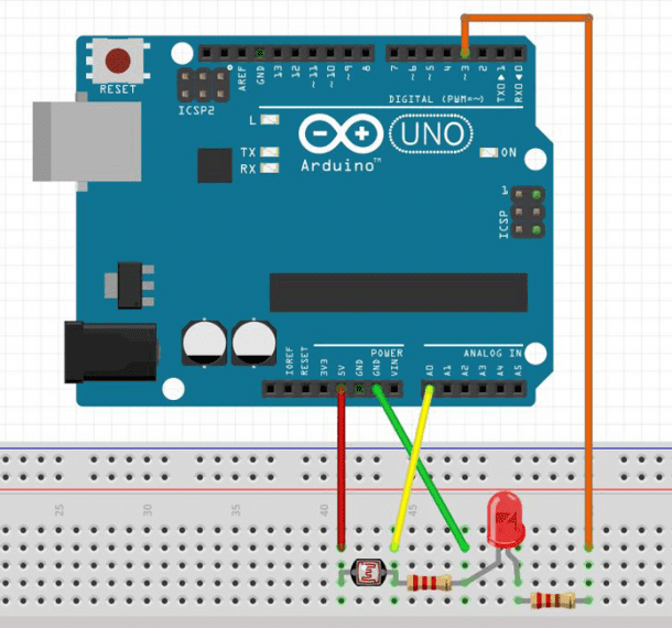 Pairing a Light Dependent Resistor with an Arduino - Circuit Basics