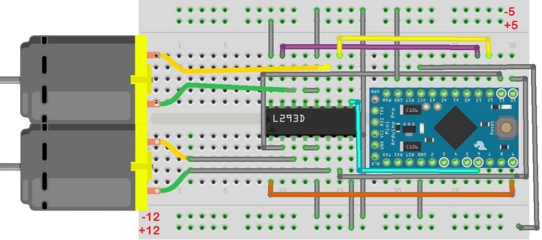 How to Control DC Motors With an Arduino and an L293D Motor Driver ...