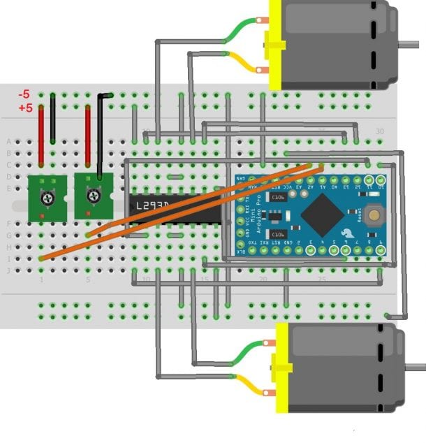 How to Control DC Motors With an Arduino and an L293D Motor Driver ...