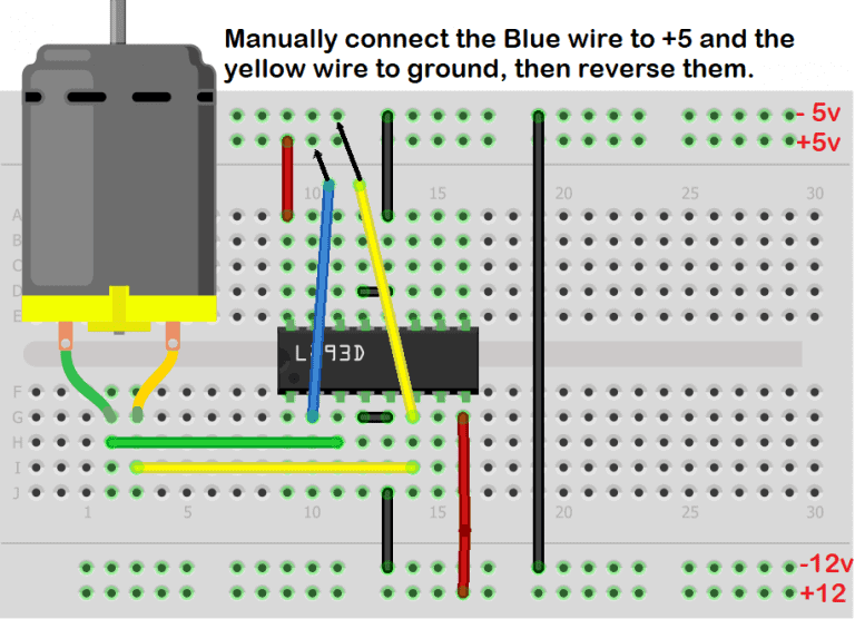 How to Control DC Motor Speed and Direction Using L293D and Arduino - L293D Test