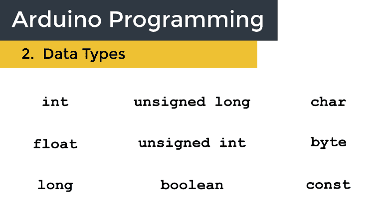 Arduino Programming - 2. Data Types