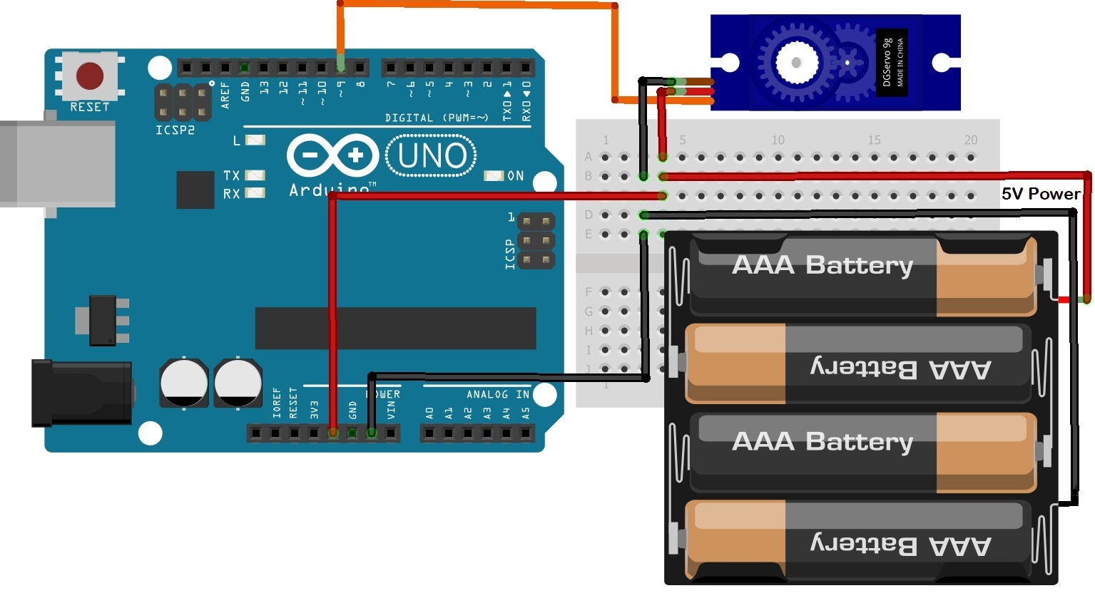 Basic servo control  Arduino Documentation