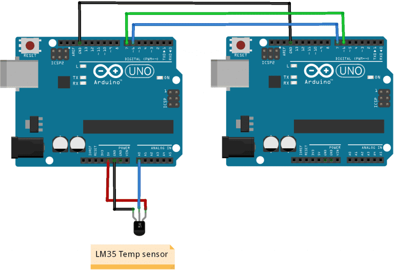 Wired Communication Between Two Arduinos - 2 UNOs wired together