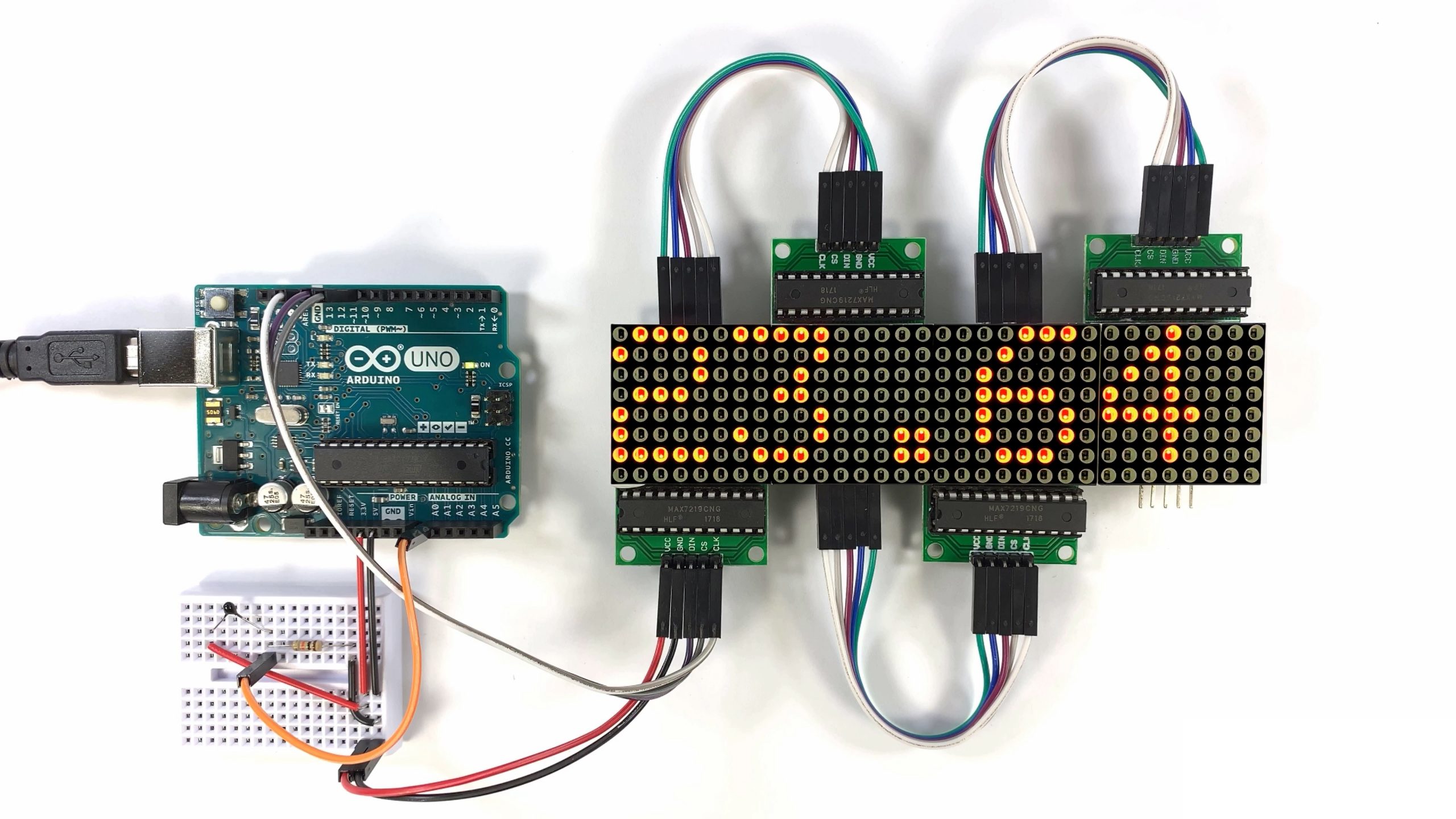 How to Setup LED Matrix Displays on the Arduino - Circuit Basics