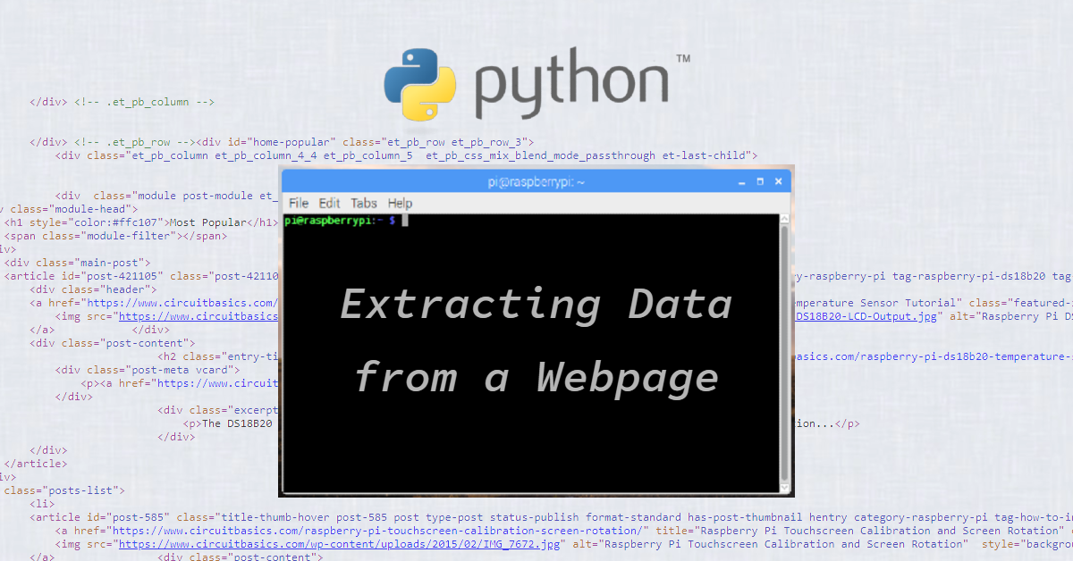 How To Extract Data From A Webpage With Python On The Raspberry Pi 