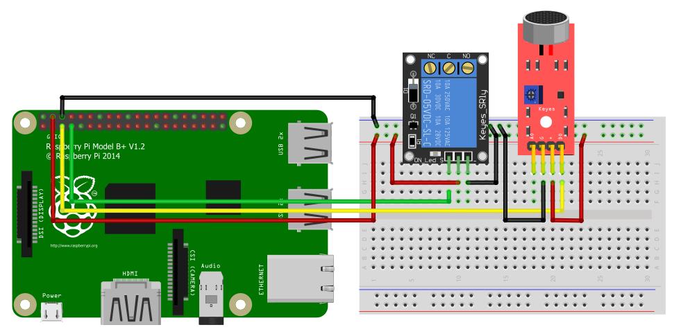 Circuit Diagram, Playing sounds and using buttons with Raspberry Pi