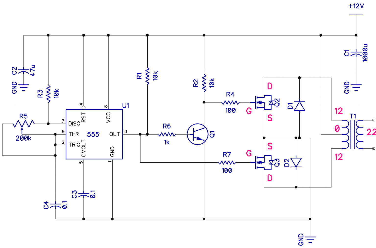 How to Build a DC to AC Power Inverter - Circuit Basics